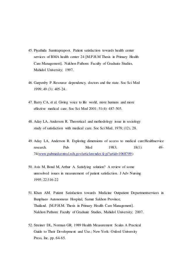 Thesis in service management